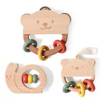 Wooden Rattle Set Manufacturer - Adorable Bear Snail Infant Early Development Aid Baby Rattles