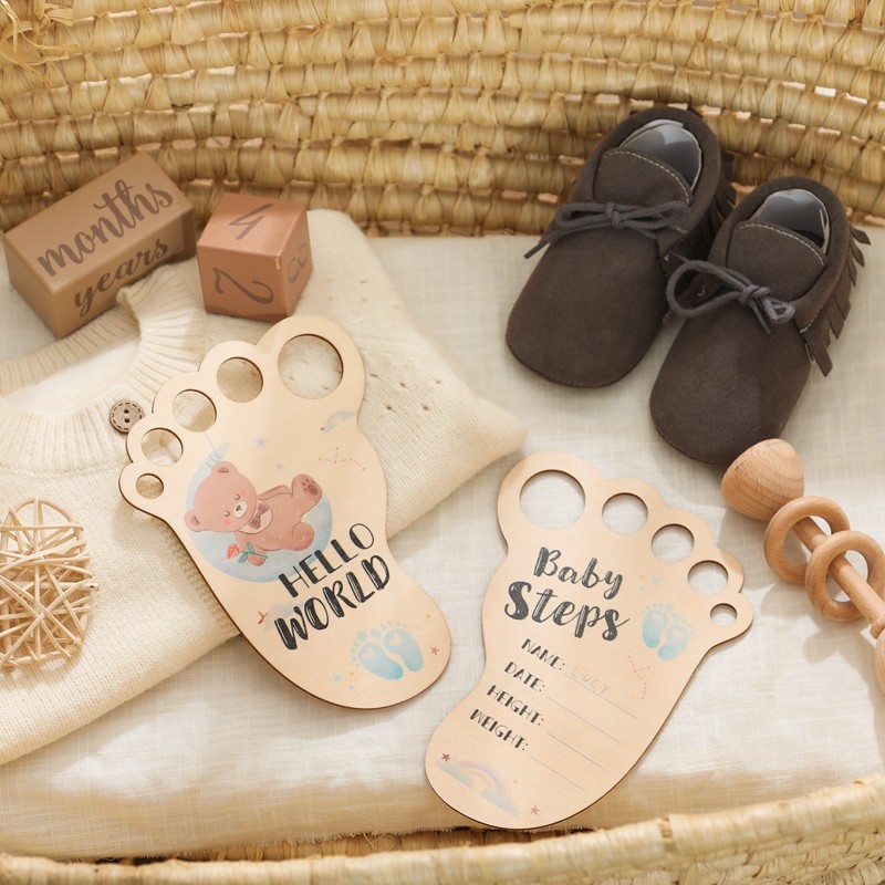Wooden Footprint Letters Manufacturer - New Arrival Cute DIY Baby Souvenirs to Mark Milestones