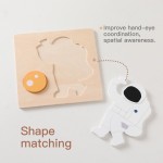 Wooden Puzzle Toy Manufacturer - Musical Planet Astronaut Rocket Nesting for 2-4 Years Unisex