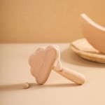 Baby Teethers Manufacturer - New Sale Natural Wood Wooden Cloud Design Soft Silicone Cloth Ring Toy