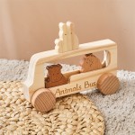 Wooden Bus Toy Manufacturer - Unisex Montessori Car Early Educational Animal Cognition Games Wholesale