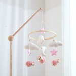 Baby Crib Decoration Manufacturer - Soft Teddy Fleece Alpaca Plush with Wooden Frame Hanging Bed Toy