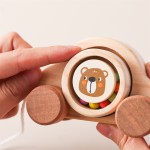 Wooden Rainbow Car Toy Manufacturer - Unisex Montessori Handmade Ball Custom Logo Bag Packaging Educational