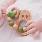 Wooden Teether Bracelet Manufacturer - Wholesale Food Grade Avocado Crochet Rope Rattle Toys