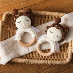 Wooden Crochet Baby Toy Manufacturer - High Quality Customizable Angel Cute Soft Animal Rattle Sensory