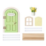 Wooden Baby Educational Toys Manufacturer - for 1-3 Years Birthday Home Decor Elf Door with Window Flower