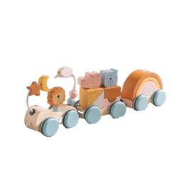 Wooden Train Set Manufacturer - New Arrival Montessori Baby Trailer & Educational Toys for Toddlers