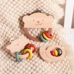 Wooden Rattle Set Manufacturer - Adorable Bear Snail Infant Early Development Aid Baby Rattles