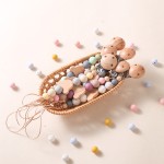 Baby Pacifier Clips Manufacturer - Food Grade Silicone Floral Cartoon Round Shape with Chain for Feeding