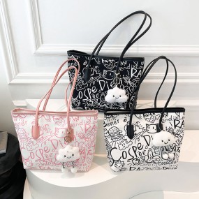 Canvas Tote Bag - Graffiti Large Capacity