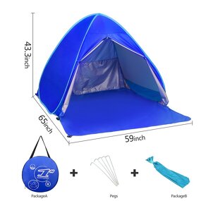 Camping Tents Manufacturer - Beach Tents Sun Shelter with Window Quick Automatic Opening Foldable for Outdoor