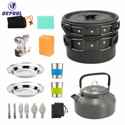 Aluminum Cookware Set Manufacturer - Outdoor for Camping Picnics BBQs Anodized Surface Kettle Pan Pot Tableware