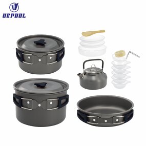 Camping Stove Set Manufacturer - Outdoor Cooking Mess Kit Pots Pans Kettle Portable for Hiking and Picnic
