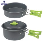 Camping Cookware Set Manufacturer - Aluminum Anodized Surface Induction Friendly Frying Pans for Cooking