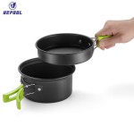 Camping Cookware Set Manufacturer - Aluminum Anodized Surface Induction Friendly Frying Pans for Cooking
