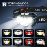 LED Headlamp Manufacturer - 8 Modes Waterproof 1200LM Motion Sensor for Camping Cycling Running
