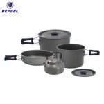 Tourist Pan Set Manufacturer - Camping Hiking Tableware Picnic Set Pots for Tourism Aluminum Cookware Equipment