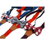 Child Suspenders Set Manufacturer - Kids with Bowtie Durable Metal Clips Adjustable Belt for Boys and Girls