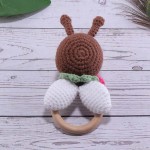 Wooden Rattle Teether Manufacturer - Handmade Crochet Yoda Teething Toy Newborn Gifts for Babies