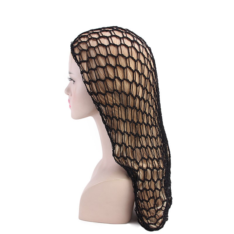 Crochet Hair Net Manufacturer - Large Mesh Rayon Knit Hat Women Hairnet Sleeping Cap Curly Hair Wraps