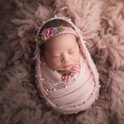 Baby Photography Blanket Manufacturer - Newborn Photo Shoot Outfits Swaddle Cover Luxurious Wrap Muslim Cloth