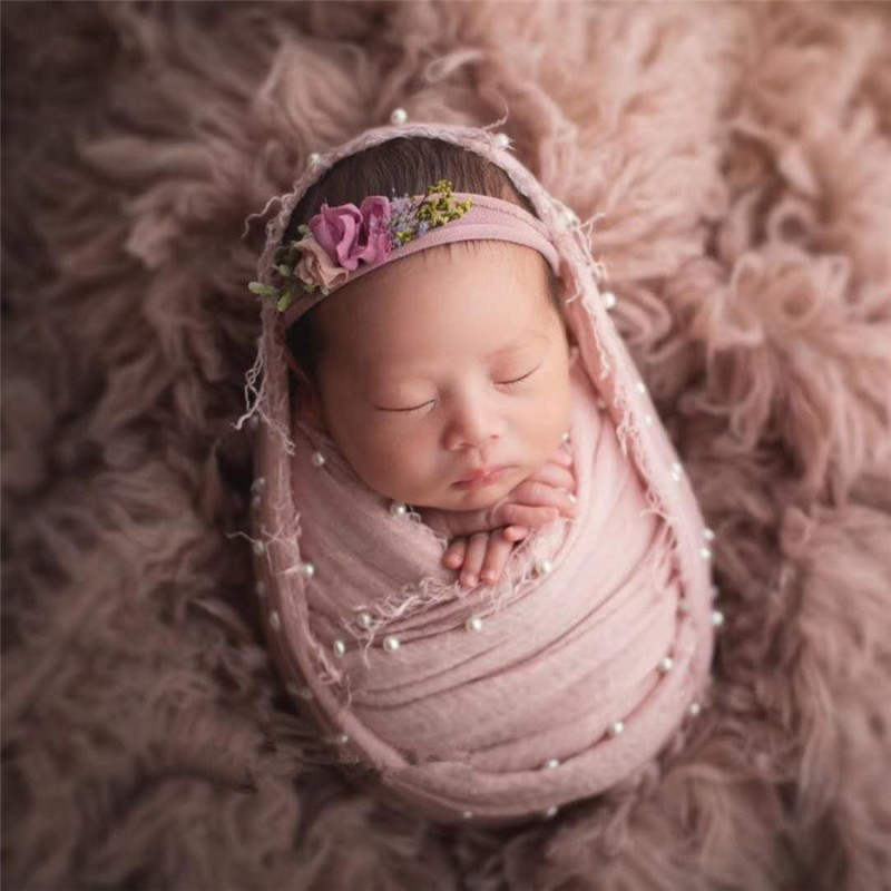 Baby Photography Blanket Manufacturer - Newborn Photo Shoot Outfits Swaddle Cover Luxurious Wrap Muslim Cloth
