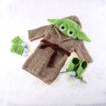 Baby Yoda Photo Prop Manufacturer - Crochet Cardigan Sweater Hat Paw Knit Handmade Costume for Infant Boy Girl Twins
