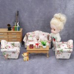 Dollhouse Couch Manufacturer - 1:12 Miniature Furniture Sofa with Pillows for Living Room Desktop Decoration