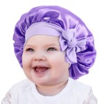 Toddler Satin Bonnet Manufacturer - Kids Silk Hair Cap Wide Elastic Tie Band Baby Girls Night Hats Sleeping Caps