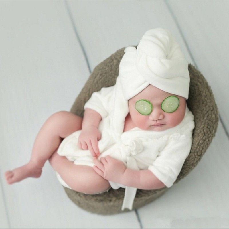 Newborn Photography Robe Manufacturer - Bathrobe Bath Towel Outfit Photo Props Robe for Infant Boys Girls