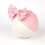 Baby Hat Manufacturer - Cute Girl Bowknot Beanie Hollow Mesh Turban Newborn Photography Props