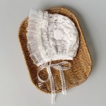Baby Bonnet Manufacturer - Girl Eyelet Lace Hat Christening Bonnets Toddler Wide Side Beanie Sun Protection