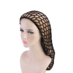 Crochet Hair Net Manufacturer - Large Mesh Rayon Knit Hat Women Hairnet Sleeping Cap Curly Hair Wraps