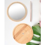 LED Vanity Mirror - Bamboo Wood Desktop