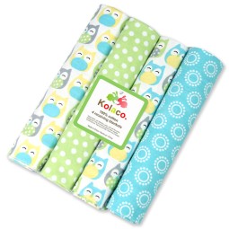 Baby Blanket Set - 4 Piece Flannel Cotton