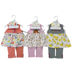 Baby Girl Set - 3 Piece Cotton