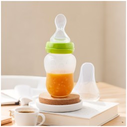 Squeeze Feeding Bottle - Silicone with Spoon
