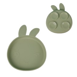 Silicone Suction Plate Set Supplier - OEM Rabbit Shape Divided Dinnerware