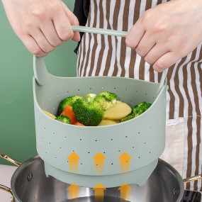 Silicone Steamer Basket Supplier - OEM Hand Held Anti Scald High Temperature