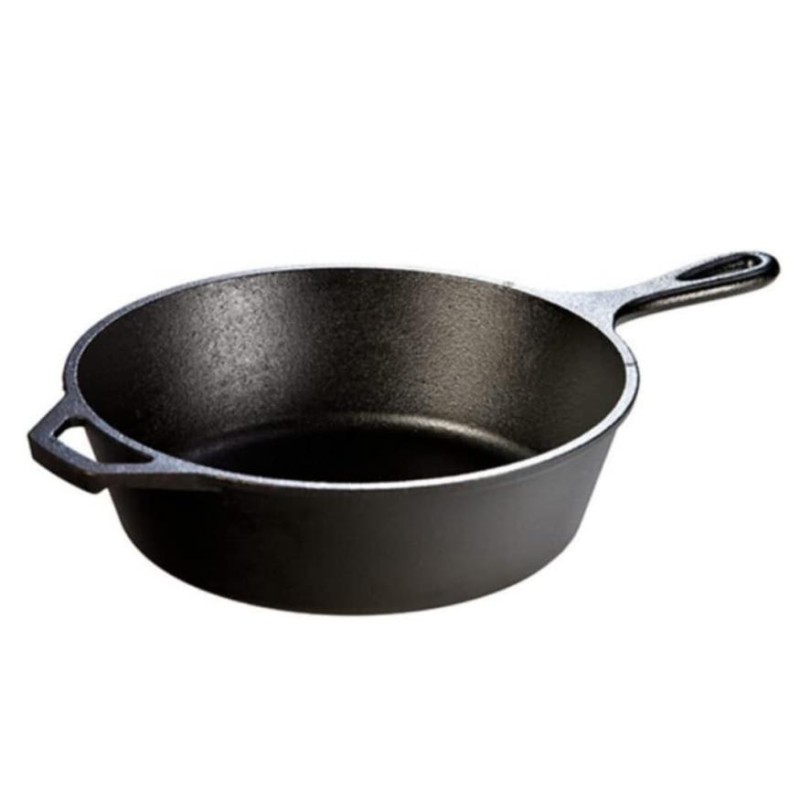 Cast Iron Deep Skillet Manufacturer - OEM 3 Quart Pre Seasoned Teardrop Handle