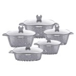 Aluminum Soup Pot Set Supplier - OEM Non Stick Enamel Marble Coating