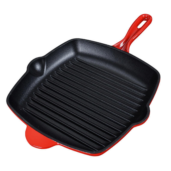 Cast Iron Grill Pan Manufacturer - OEM Popular 10 Inch Enamel Heavy Duty