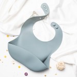 Silicone Bibs Manufacturer - OEM Durable Plain with Snap Button