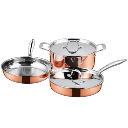 Rose Gold Cookware Set Supplier - OEM 5 Piece All Clad Stainless Steel Luxury
