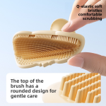 Baby Bath Brush Supplier - OEM 2 in 1 Silicone Massage Spot Cleaning