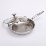 Hybrid Stainless Steel Skillet Supplier - OEM 12Inch Hammered Shaped with Lid