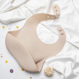 Silicone Bibs Manufacturer - OEM Durable Plain with Snap Button