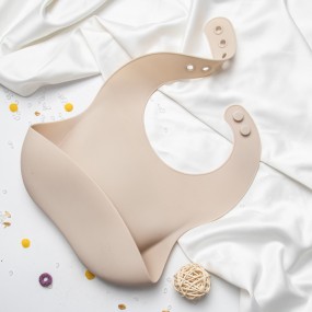Silicone Bibs Manufacturer - OEM Durable Plain with Snap Button