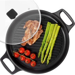 Cast Aluminum Griddle Pan Supplier - OEM Nonstick Grill Pan with Lid