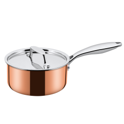 Rose Gold Stainless Steel Saucepan Manufacturer - OEM Clad Triply with Lid 1810